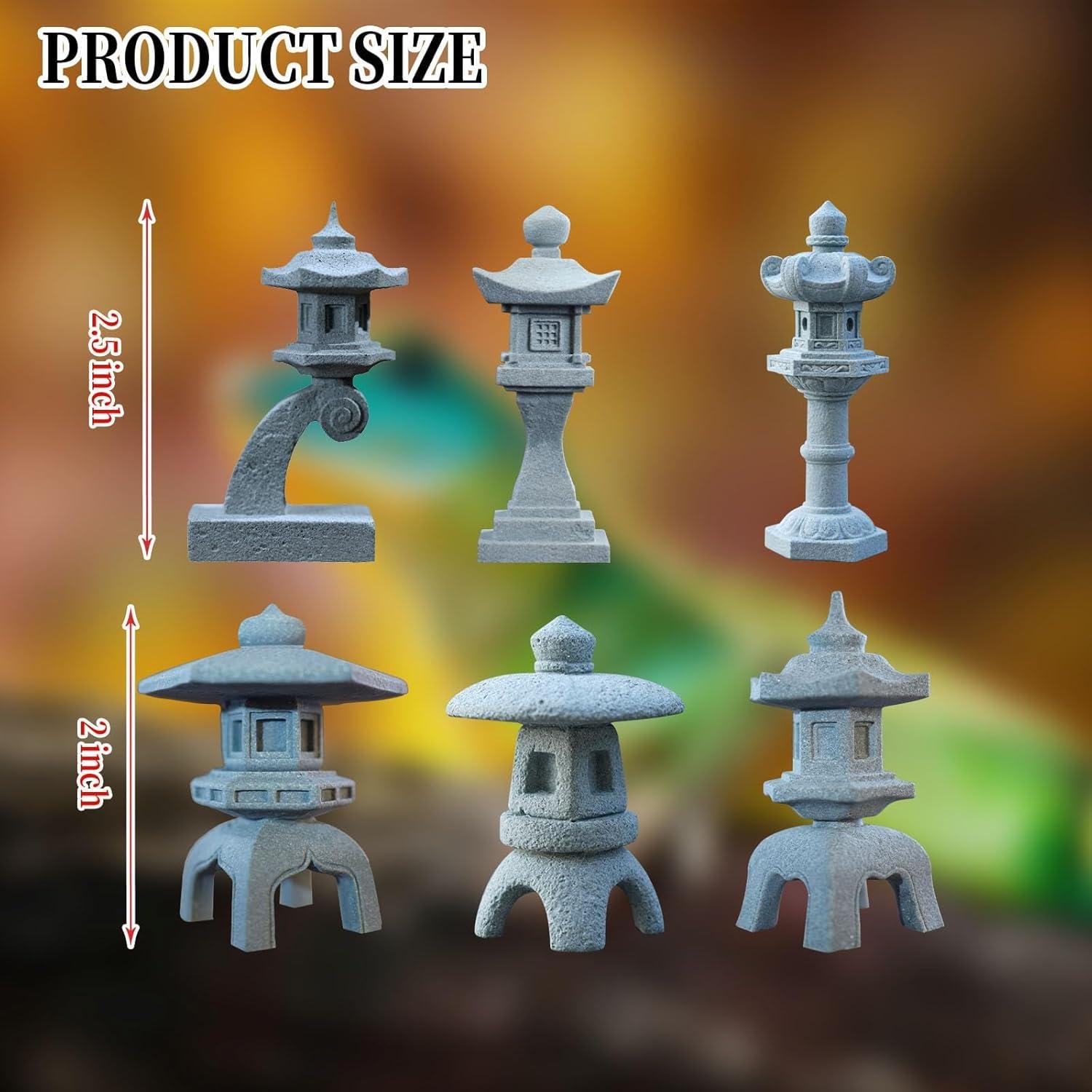 Juego de 6 Estatuas de Pagoda Japonesa Saihisday para Jardín