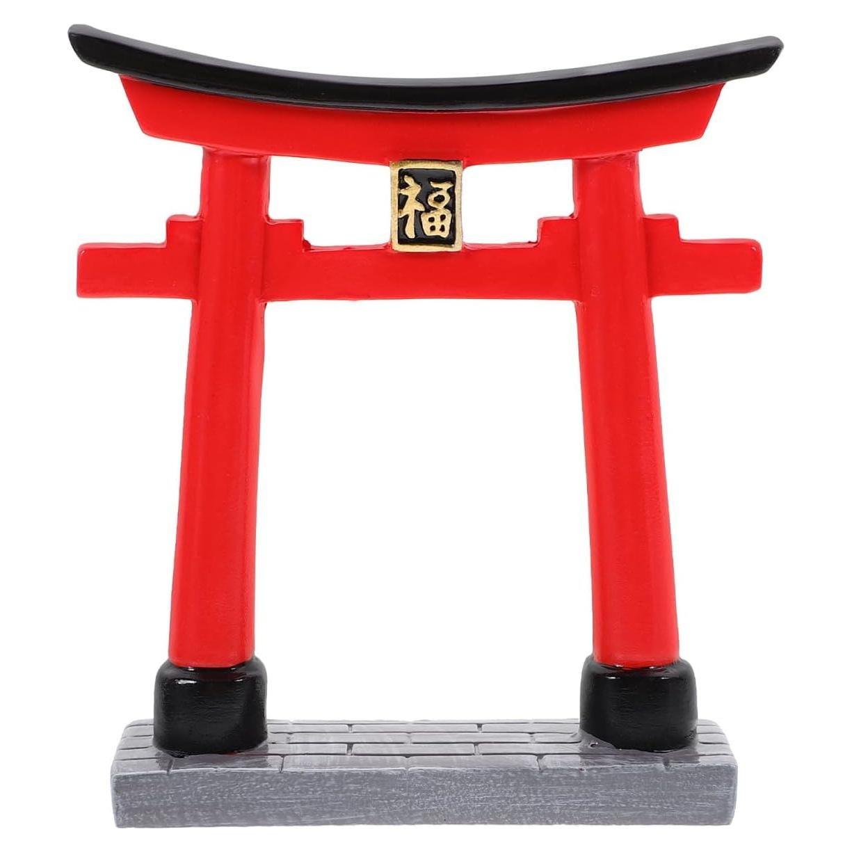 Adorno Mini Torii Japonés INOOMP 7x7cm Resina Decoración Acuario