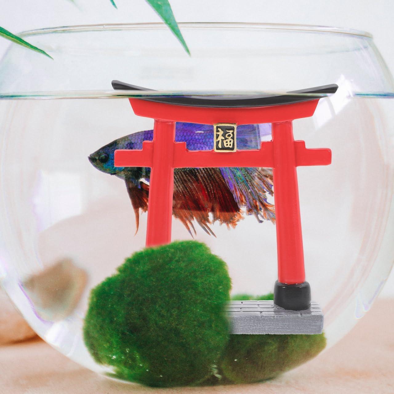 Adorno Mini Torii Japonés INOOMP 7x7cm Resina Decoración Acuario