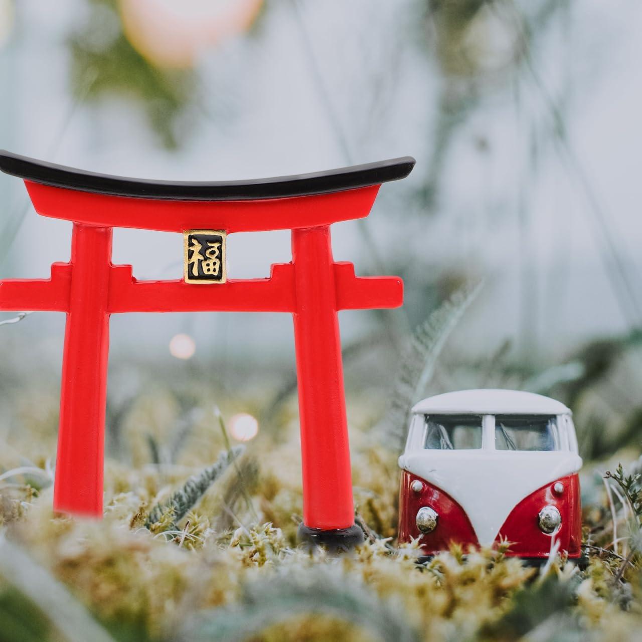 Adorno Mini Torii Japonés INOOMP 7x7cm Resina Decoración Acuario