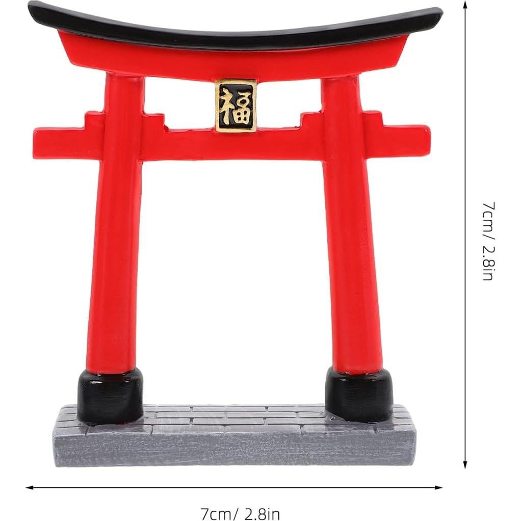 Adorno Mini Torii Japonés INOOMP 7x7cm Resina Decoración Acuario