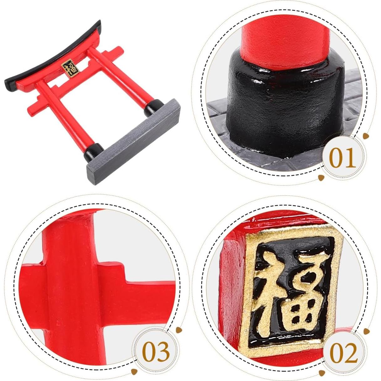 Adorno Mini Torii Japonés INOOMP 7x7cm Resina Decoración Acuario