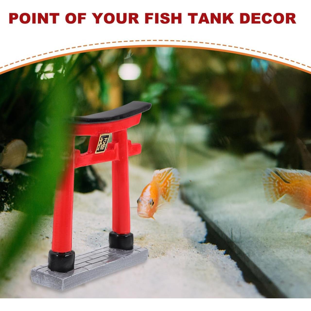 Adorno Mini Torii Japonés INOOMP 7x7cm Resina Decoración Acuario