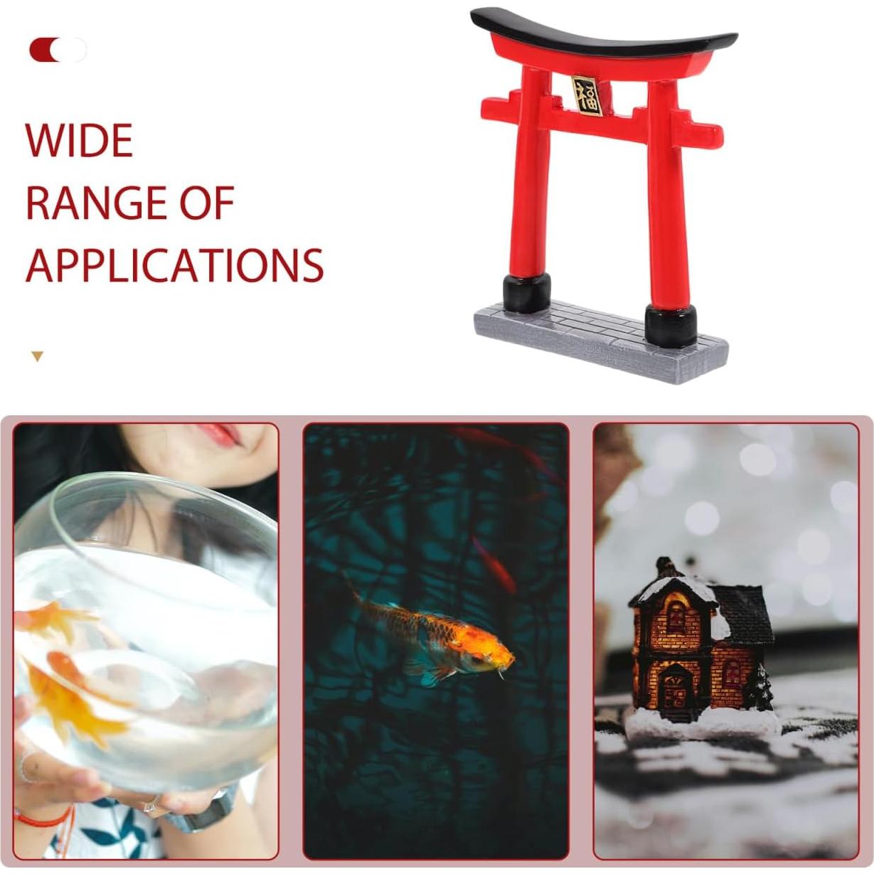 Adorno Mini Torii Japonés INOOMP 7x7cm Resina Decoración Acuario
