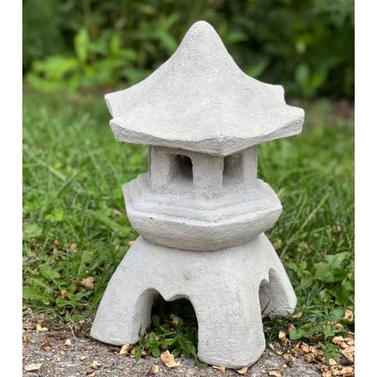 Estatua de Pagoda Japonesa de Hormigón 28 cm Decoración Jardín