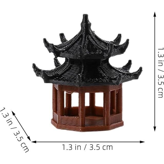 Estatuas de Mini Pabellón Yardwe - Decoración Jardín Zen 2 Pcs