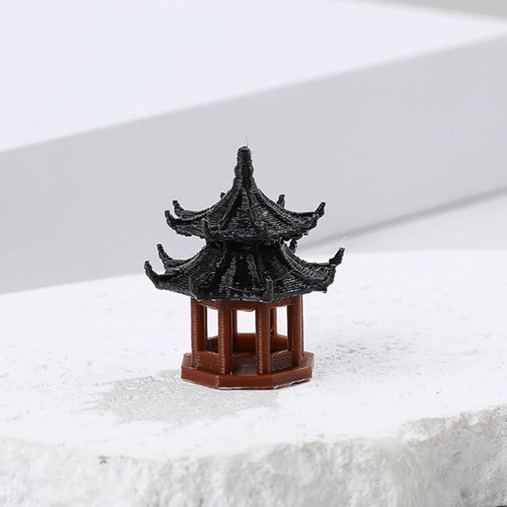 Estatuas de Mini Pabellón Yardwe - Decoración Jardín Zen 2 Pcs