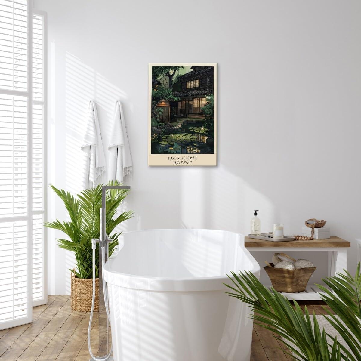 Póster Lienzo Jardín Japonés 30x45 cm Enmarcado Decoración