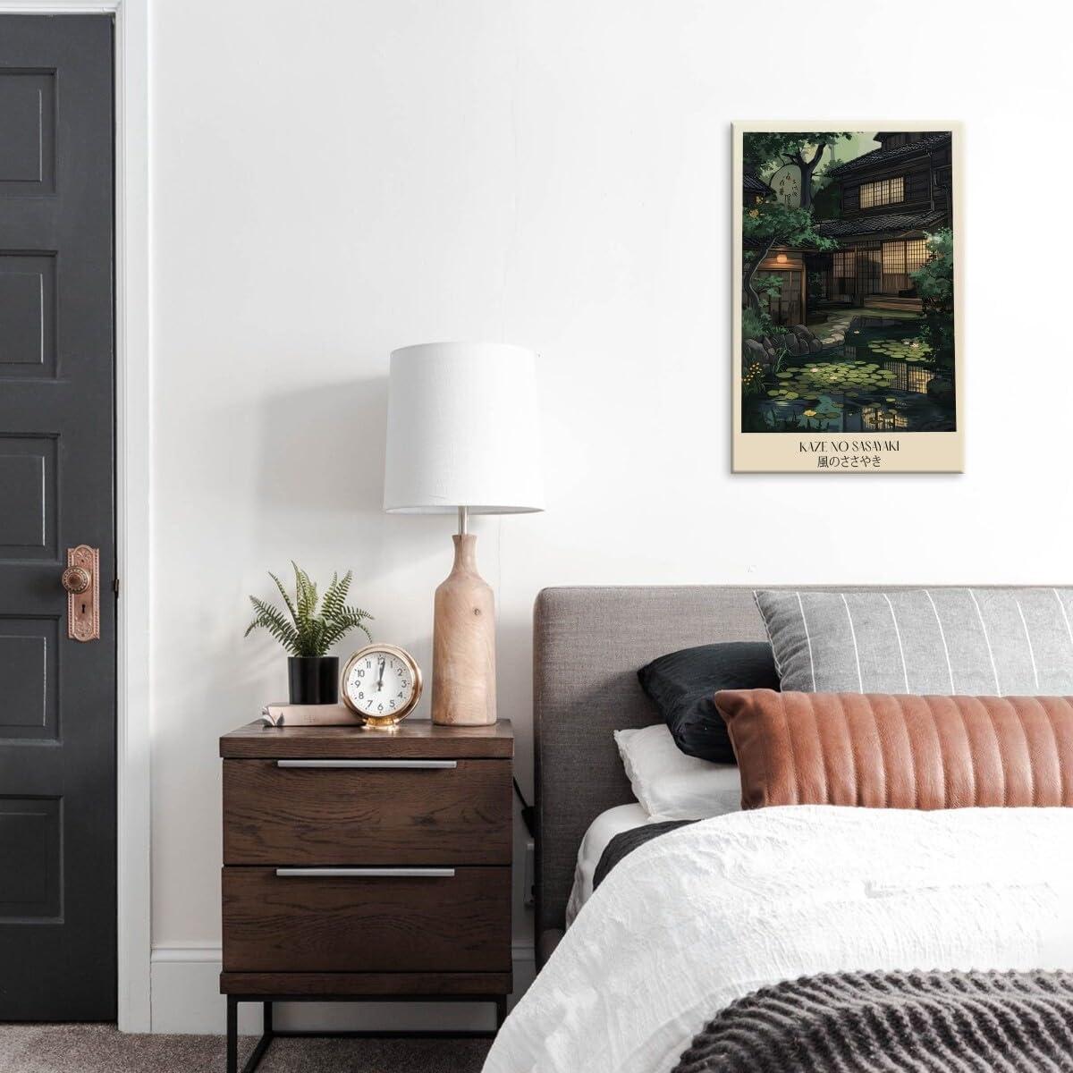 Póster Lienzo Jardín Japonés 30x45 cm Enmarcado Decoración