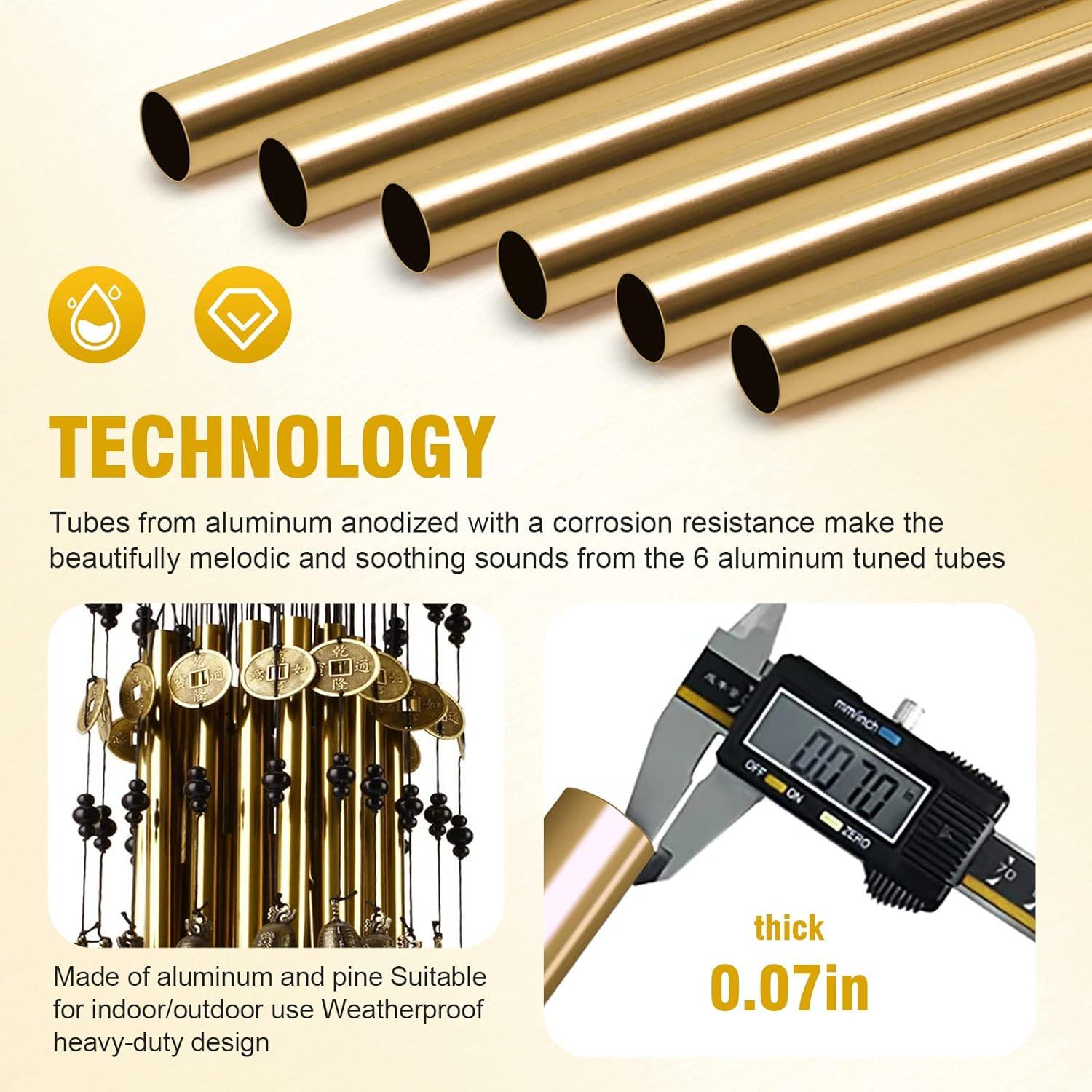 Campanas de Viento YLYYCC 76 cm con 24 Tubos de Cobre