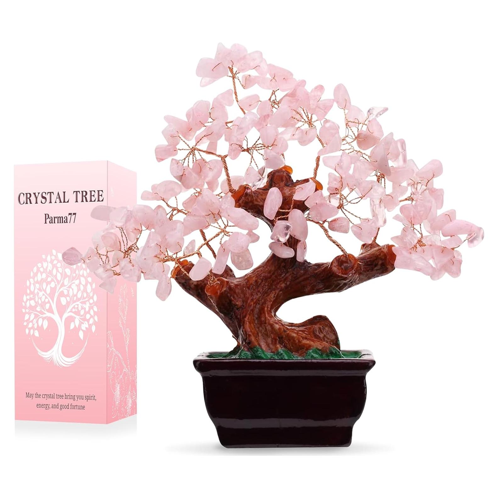 Árbol de Dinero de Cuarzo Rosa Parma77 - Decoración Feng Shui