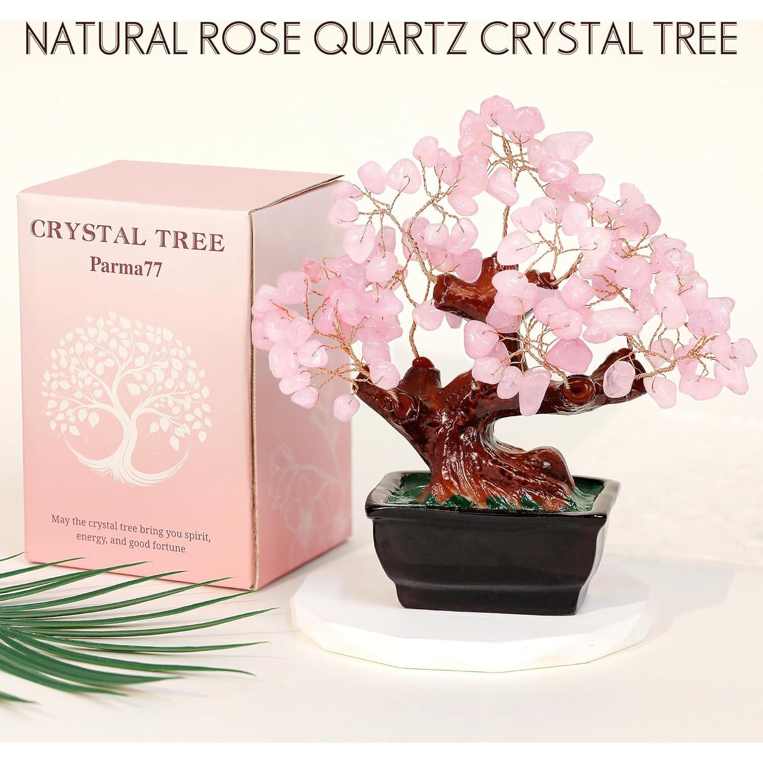 Árbol de Dinero de Cuarzo Rosa Parma77 - Decoración Feng Shui