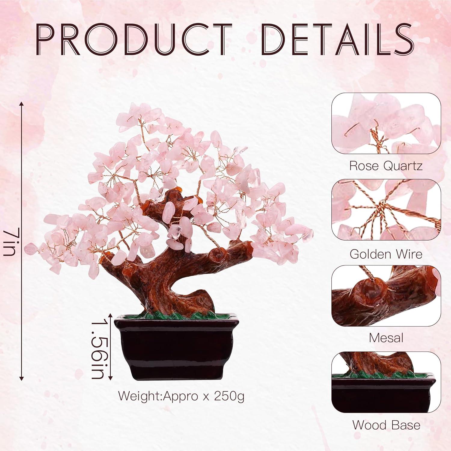 Árbol de Dinero de Cuarzo Rosa Parma77 - Decoración Feng Shui