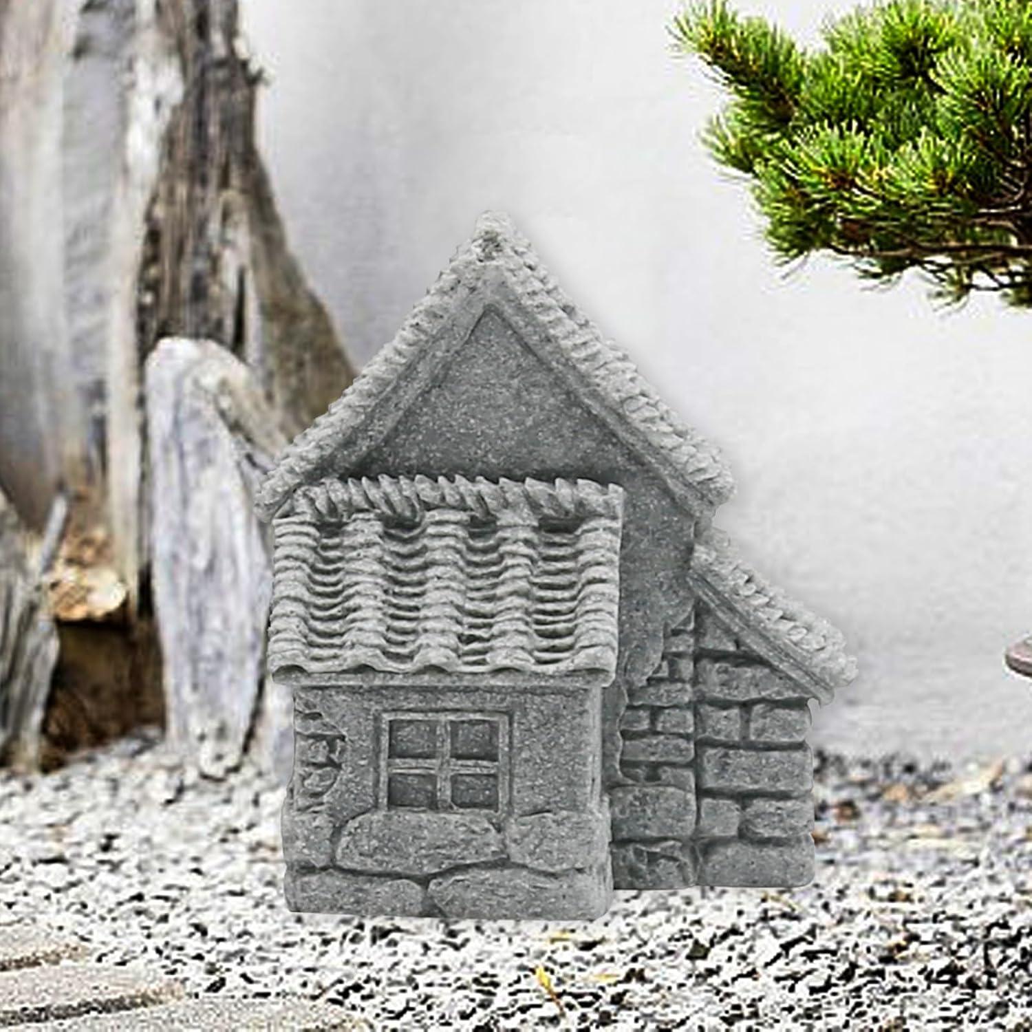 3PCS Micro Casas de Pueblo Saihisday para Jardín Zen