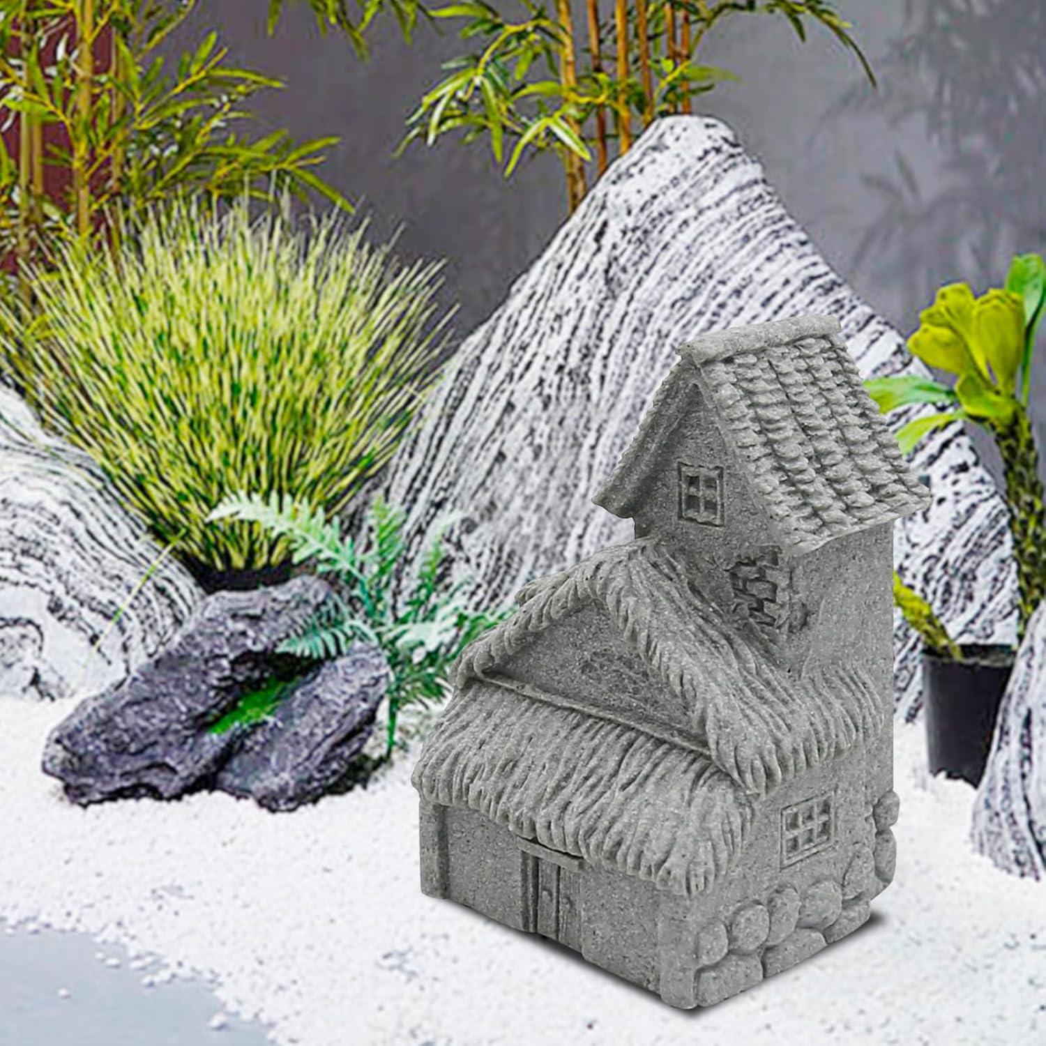 3PCS Micro Casas de Pueblo Saihisday para Jardín Zen