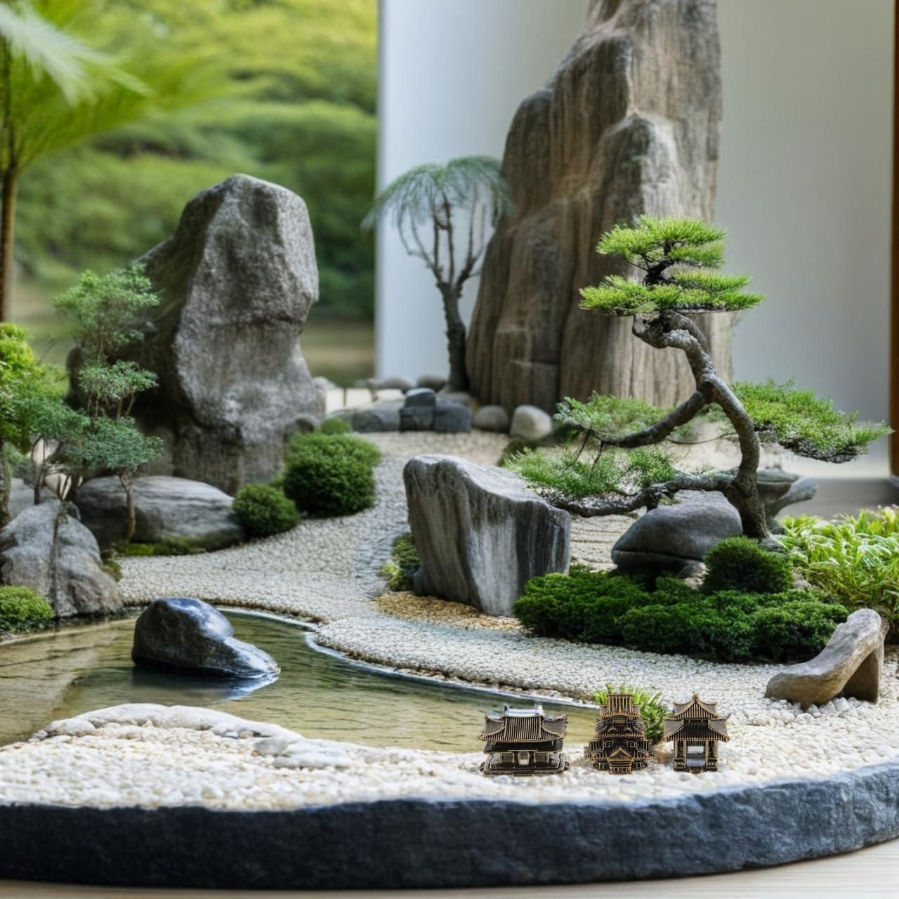 Amosfun 3 Piezas Pagoda Miniatura de Latón para Jardín Zen