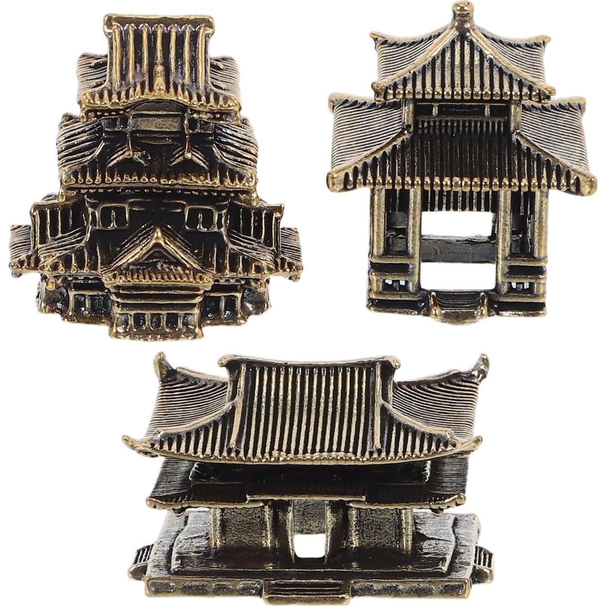 Amosfun 3 Piezas Pagoda Miniatura de Latón para Jardín Zen