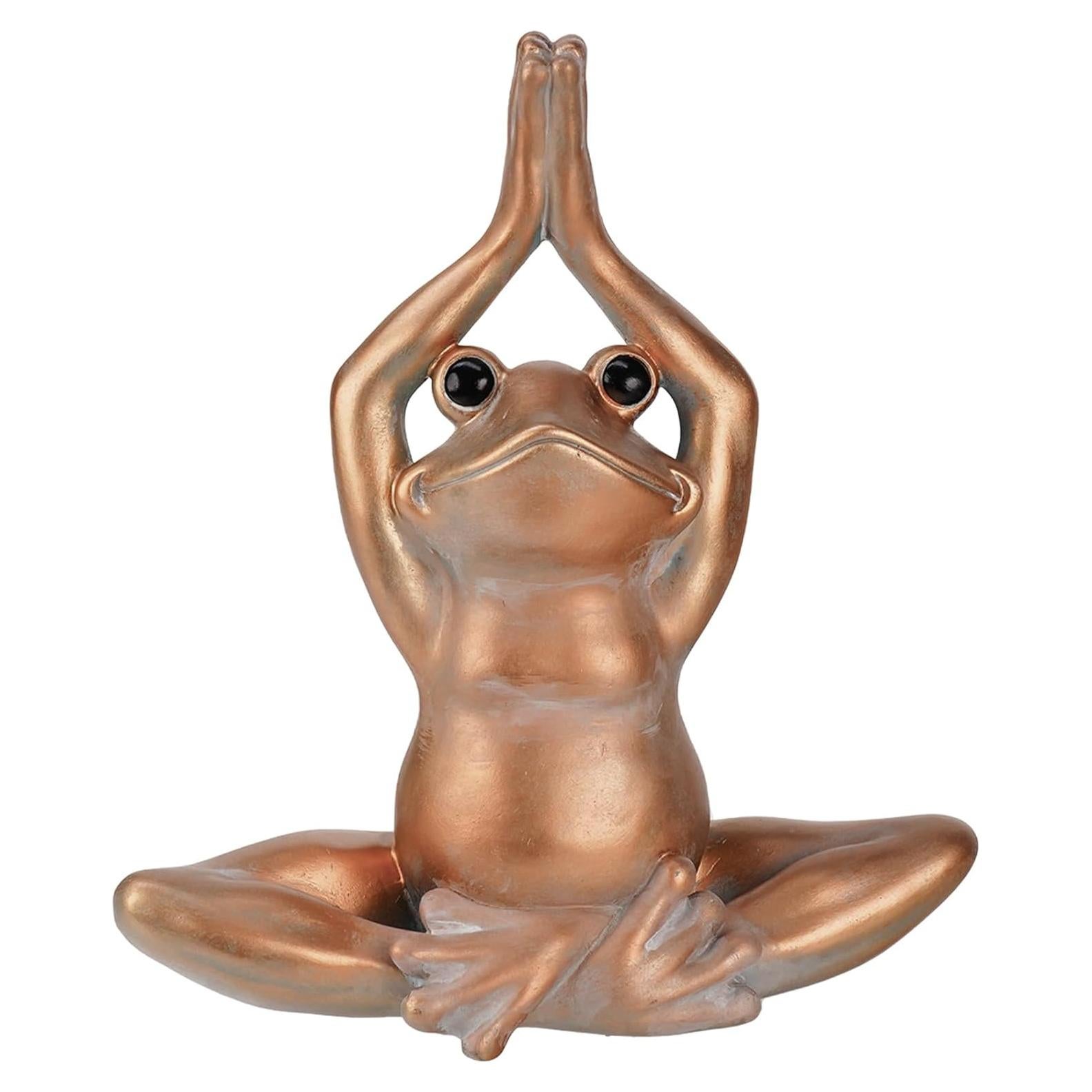 Estatua de Rana de Yoga KrcaJeo 27.9 cm Decoración Zen