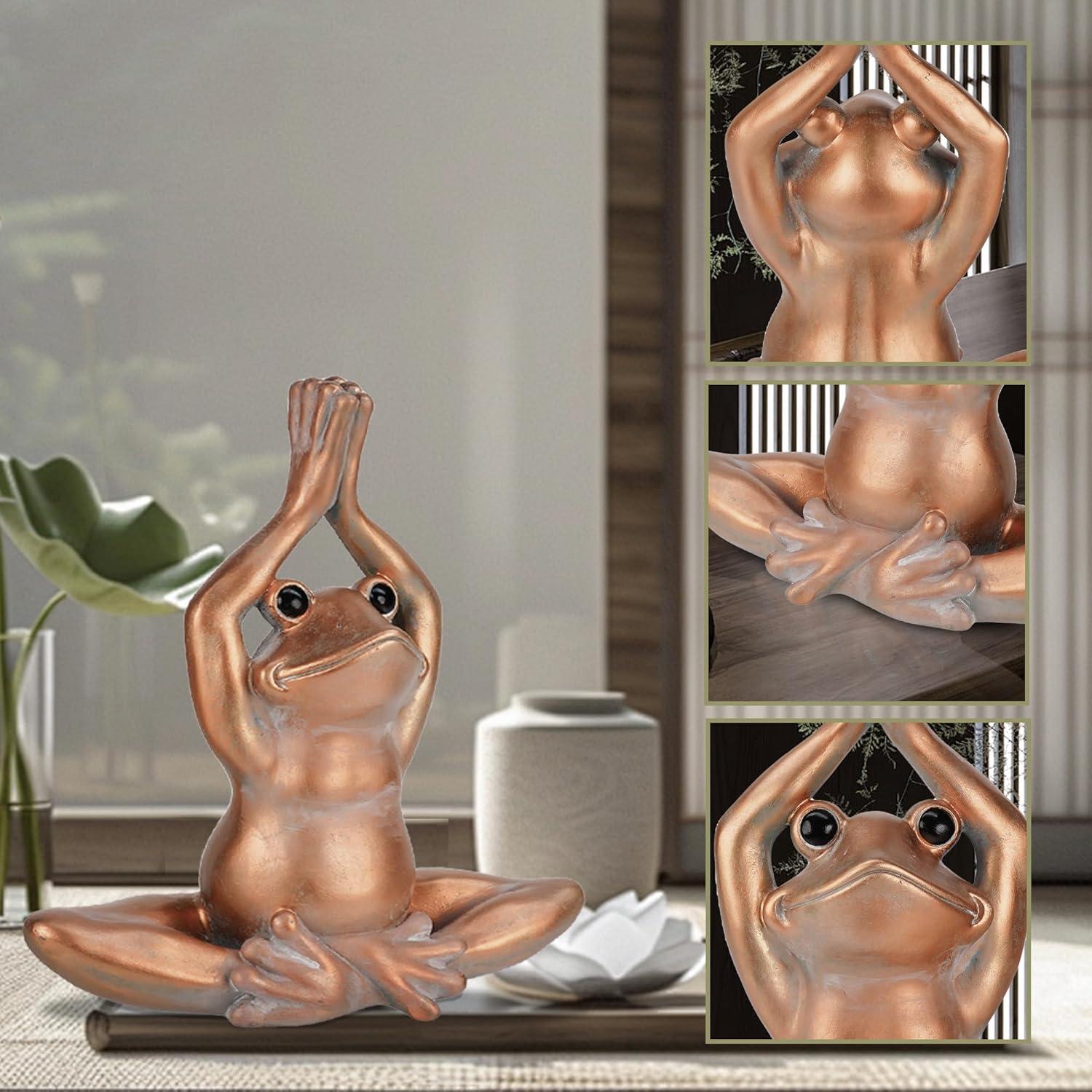 Estatua de Rana de Yoga KrcaJeo 27.9 cm Decoración Zen