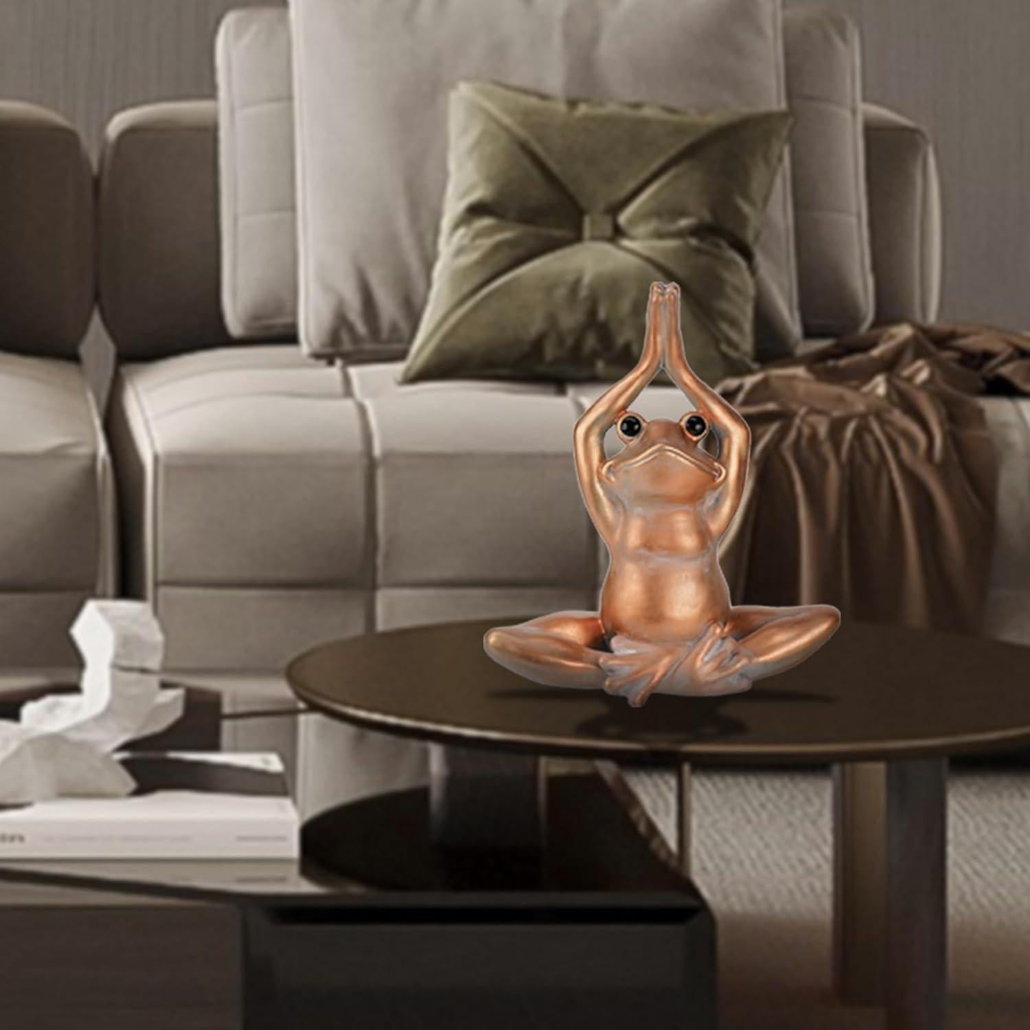 Estatua de Rana de Yoga KrcaJeo 27.9 cm Decoración Zen