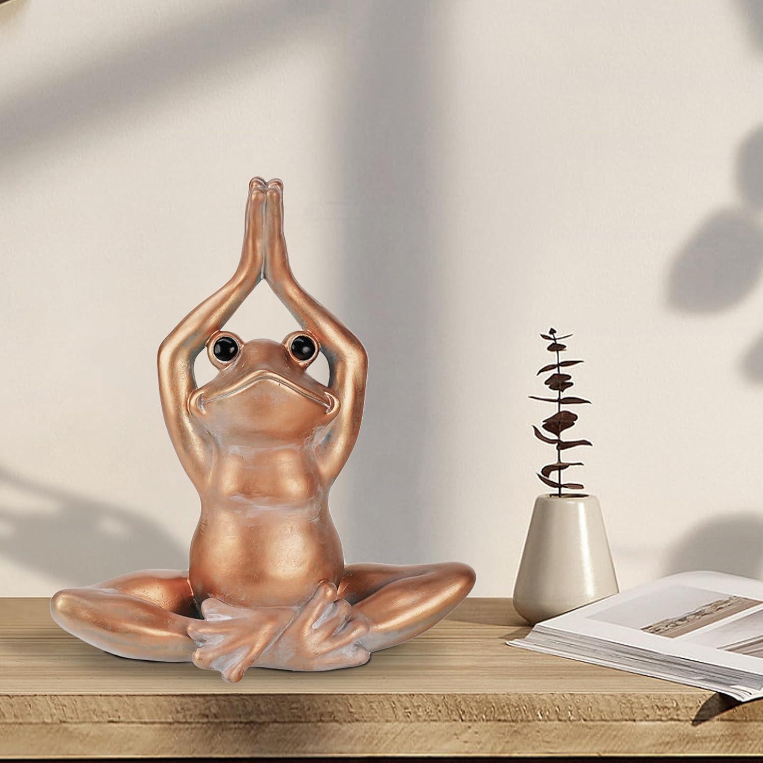 Estatua de Rana de Yoga KrcaJeo 27.9 cm Decoración Zen
