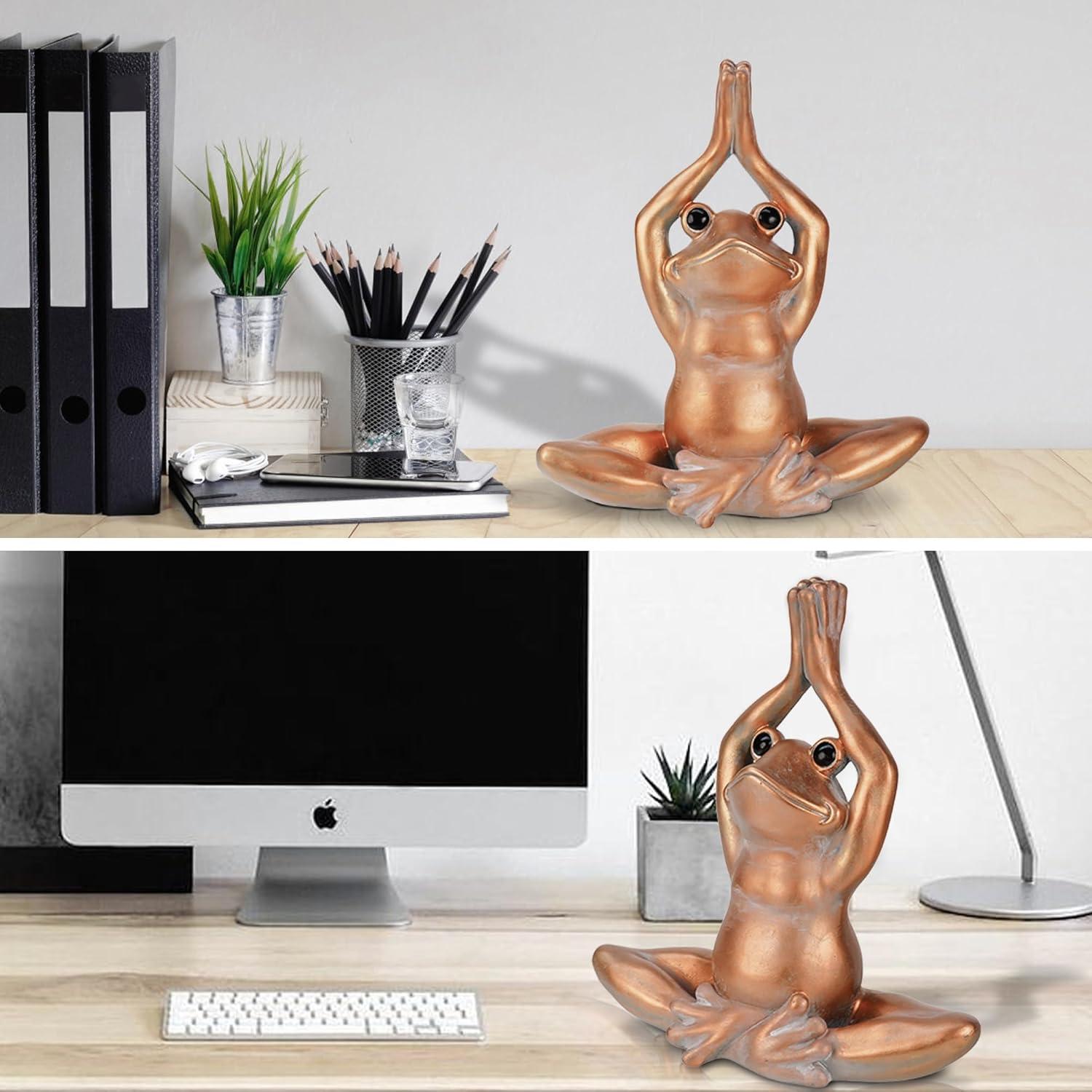 Estatua de Rana de Yoga KrcaJeo 27.9 cm Decoración Zen