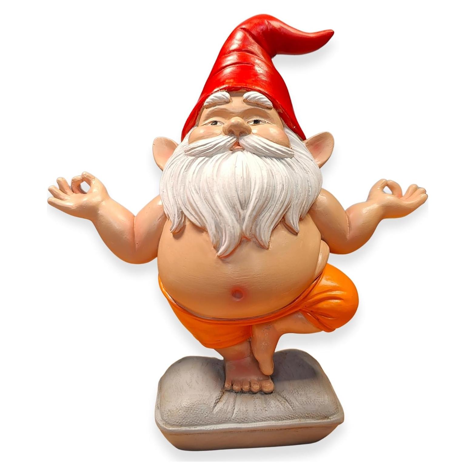 Estatua de Gnomo de Yoga VYXARA - Meditación en Pose de Árbol