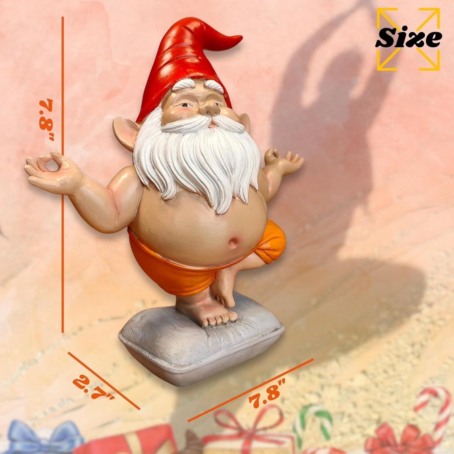 Estatua de Gnomo de Yoga VYXARA - Meditación en Pose de Árbol