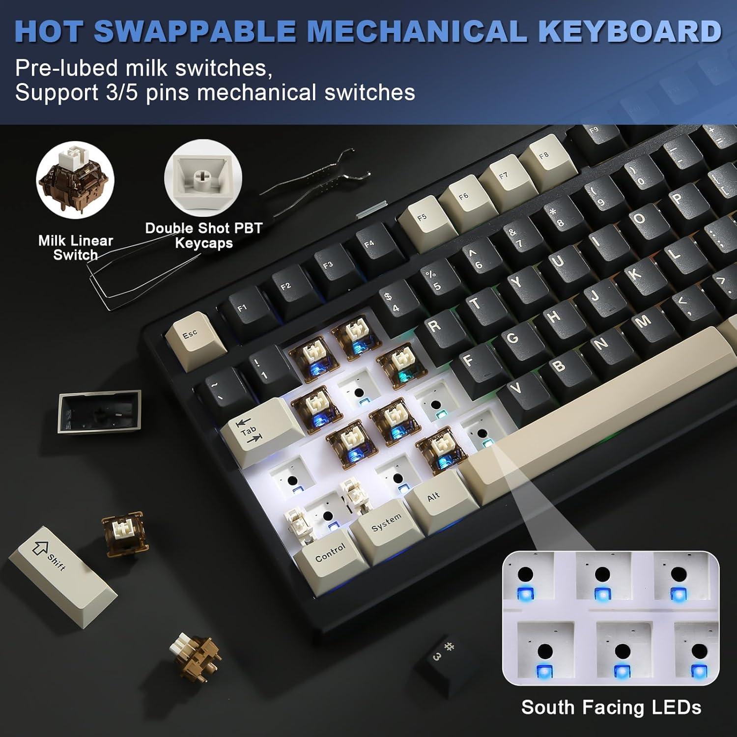 Teclado Mecánico YUNZII YZ98 Inalámbrico RGB 99 Teclas