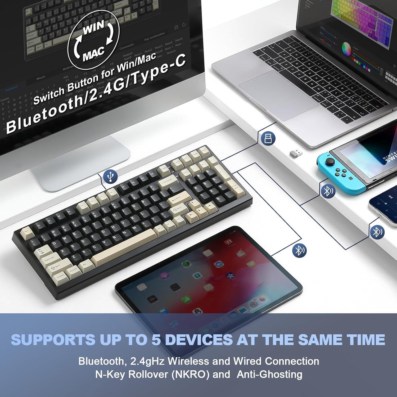 Teclado Mecánico YUNZII YZ98 Inalámbrico RGB 99 Teclas