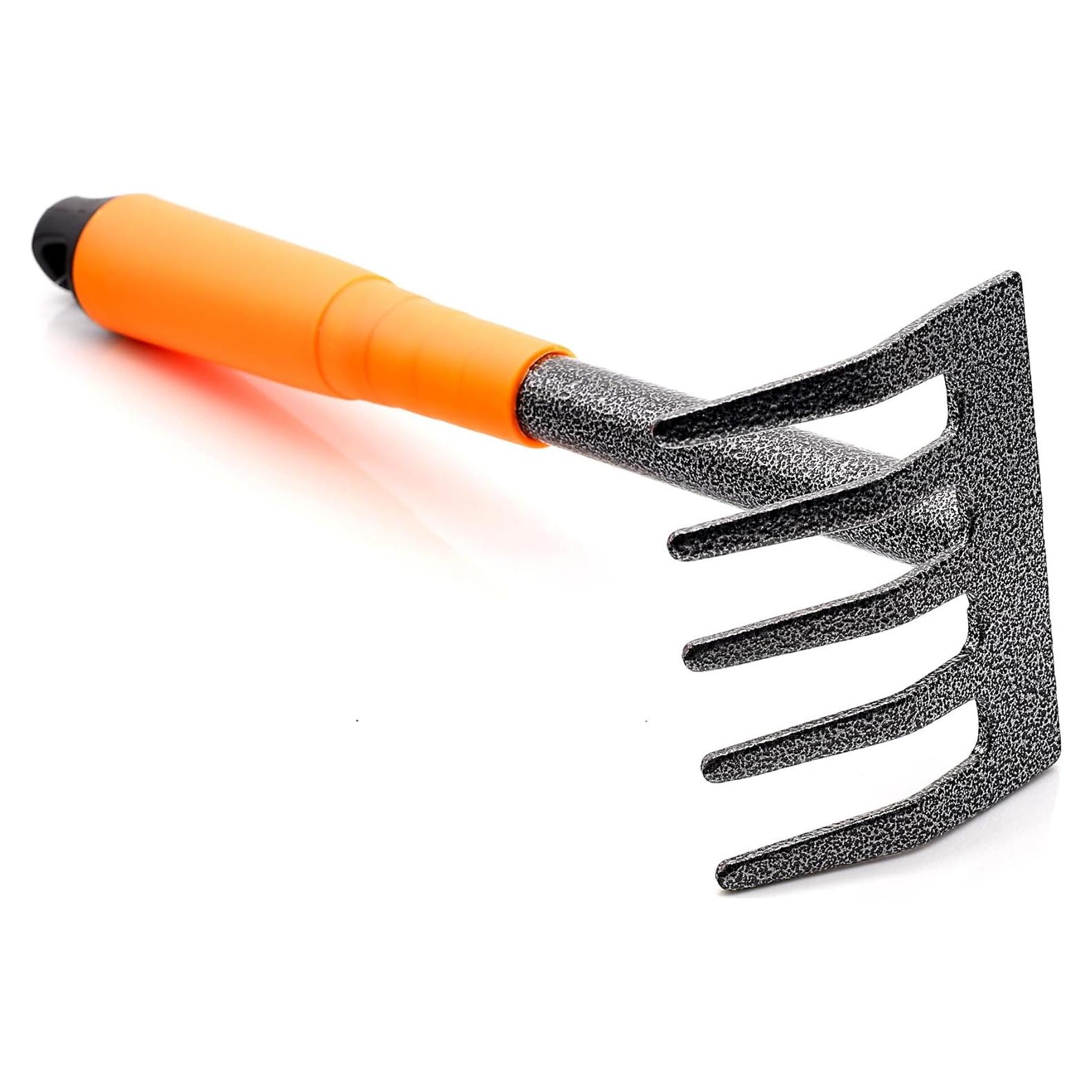 Rastrillo de Mano Finder de Acero A3 29cm 5 Púas Antioxidante