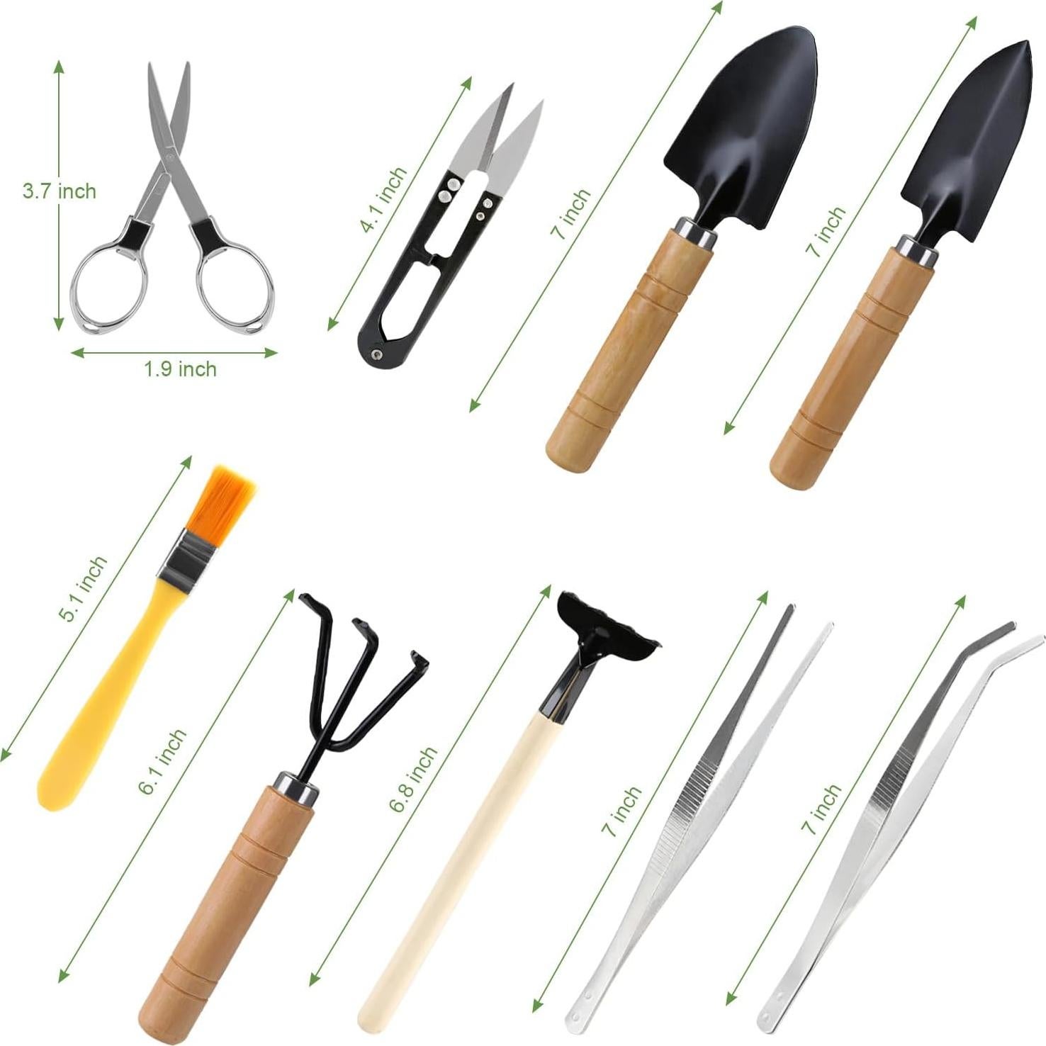 Juego de Herramientas de Bonsái LIHAO 9 Piezas Esenciales