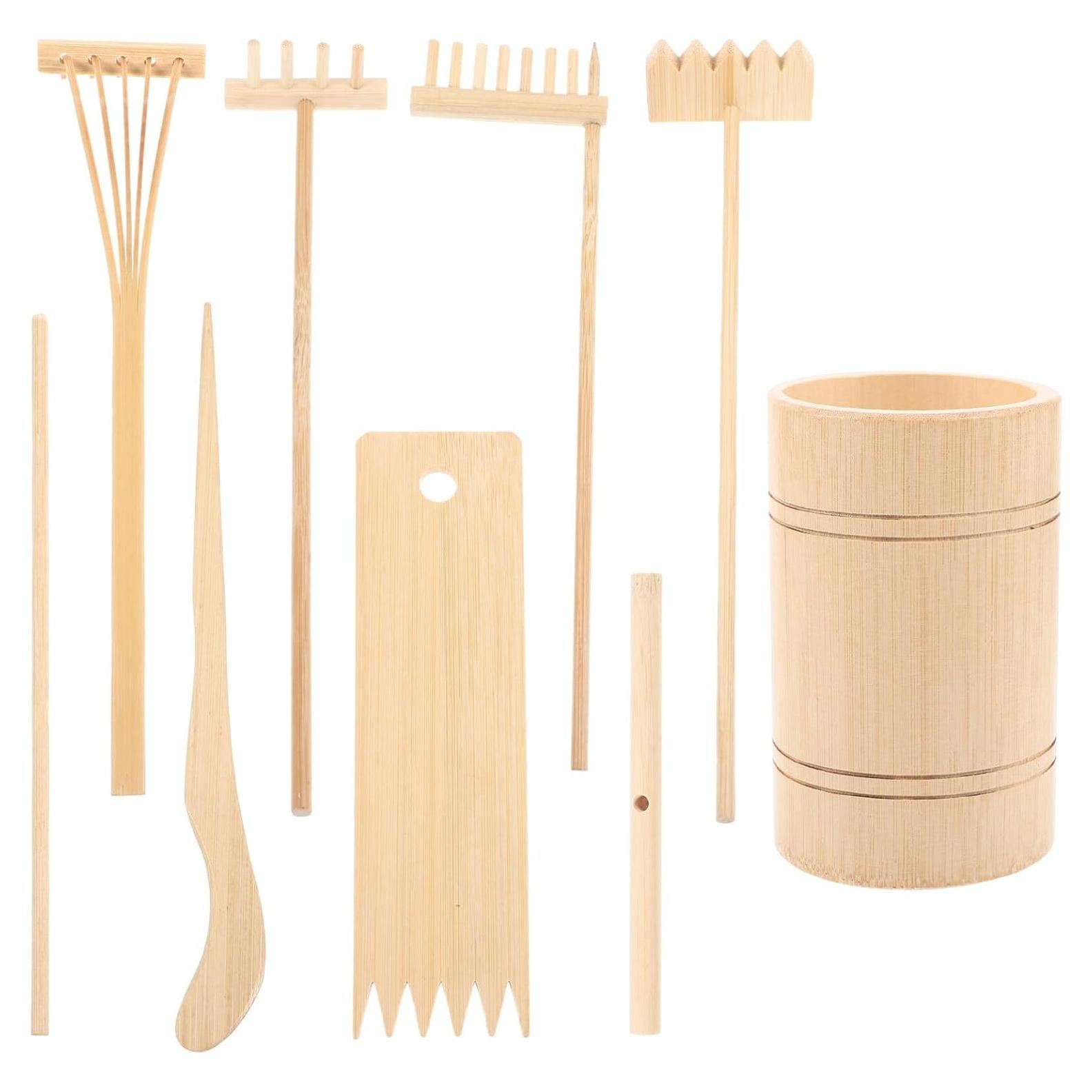 Juego de Rasquetas de Jardín Zen BESPORTBLE - Madera 11.5cm