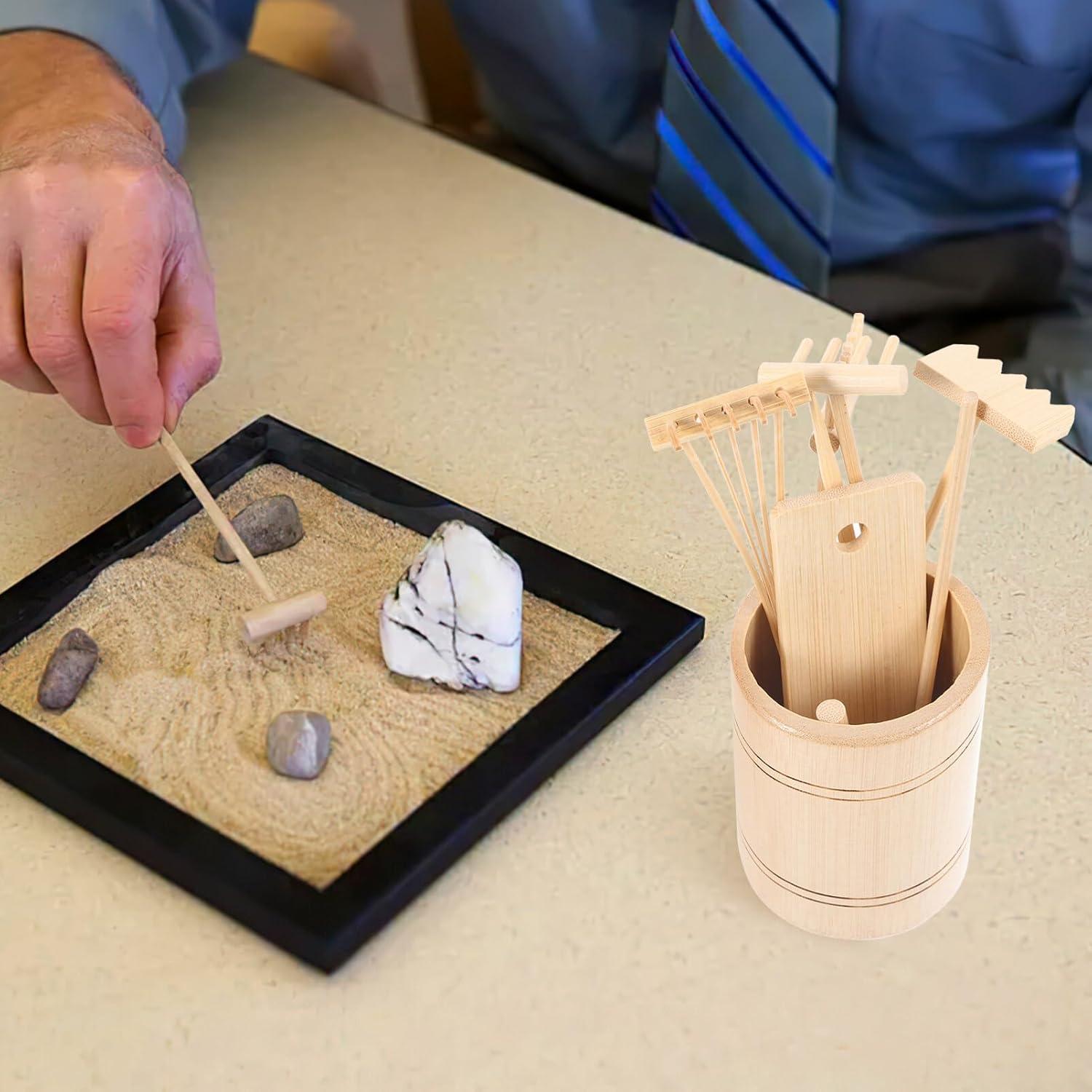 Juego de Rasquetas de Jardín Zen BESPORTBLE - Madera 11.5cm