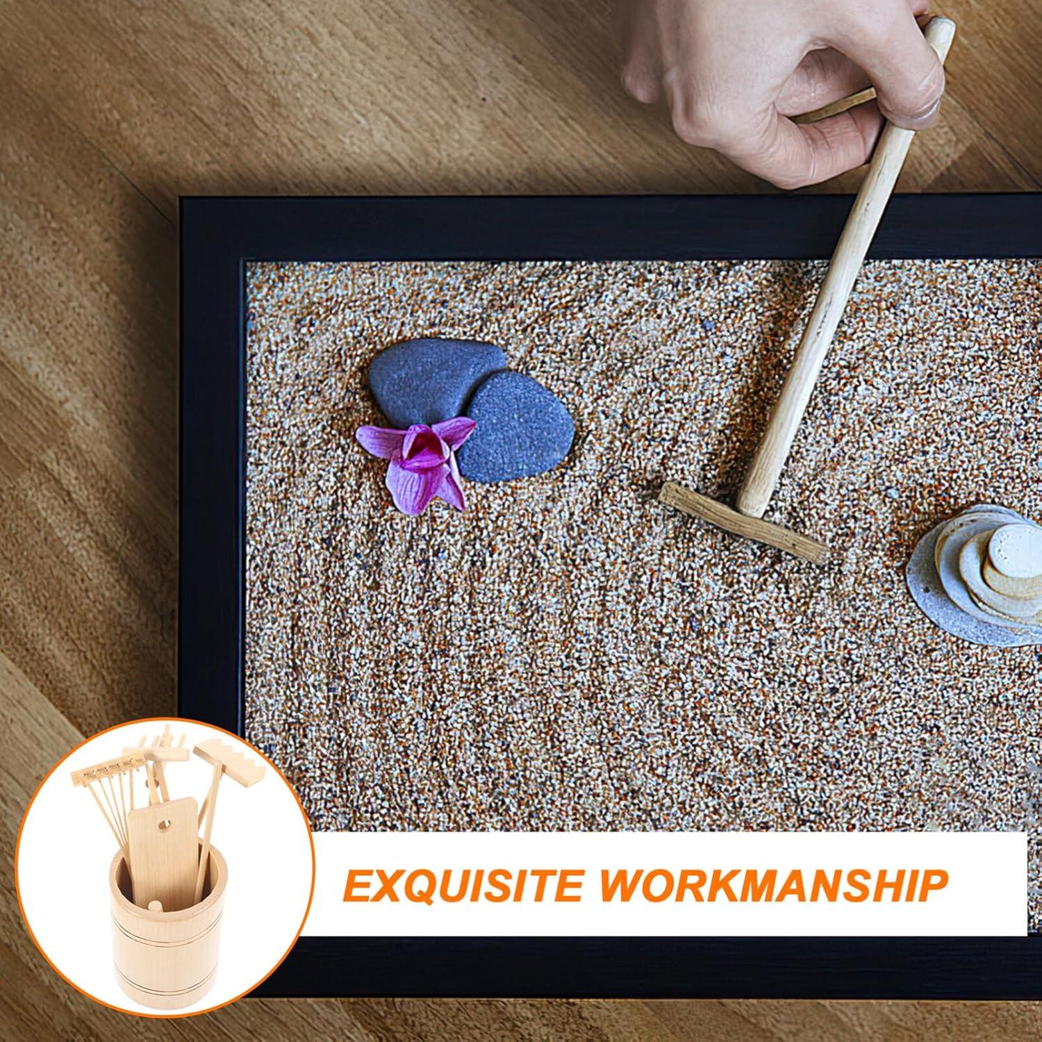 Juego de Rasquetas de Jardín Zen BESPORTBLE - Madera 11.5cm