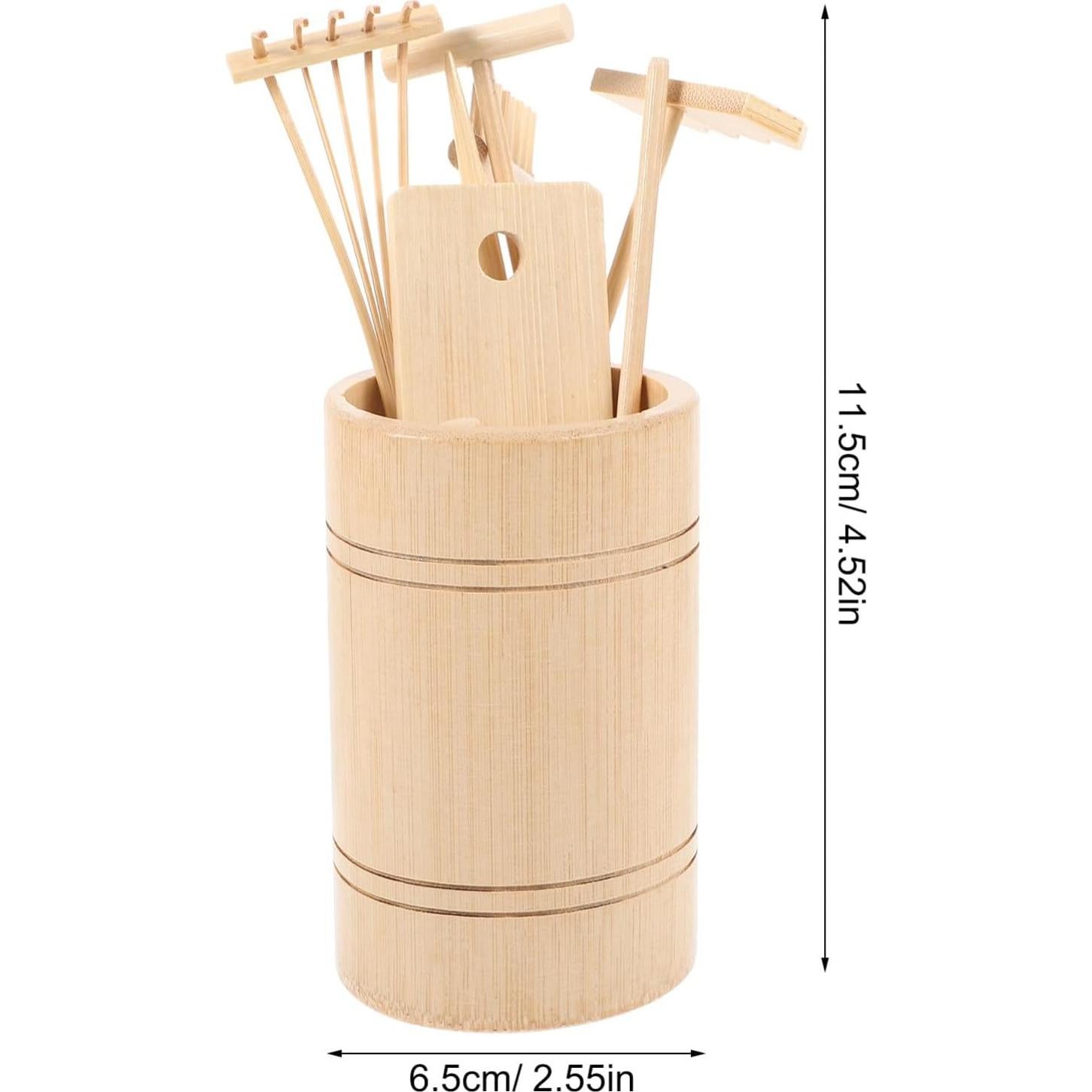 Juego de Rasquetas de Jardín Zen BESPORTBLE - Madera 11.5cm