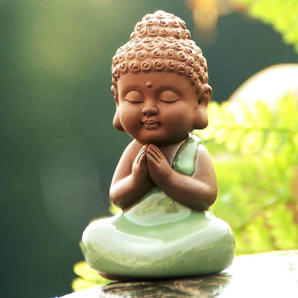 Estatua de Buda de Cerámica Kingzhuo 7x5.6 cm Artesanía