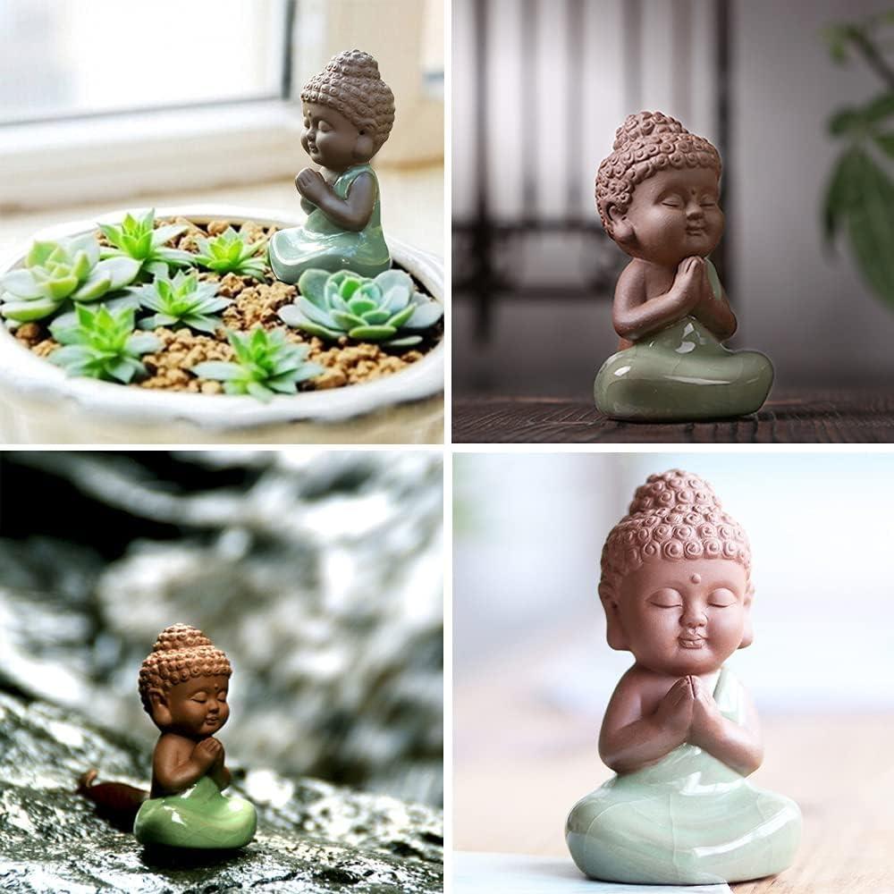 Estatua de Buda de Cerámica Kingzhuo 7x5.6 cm Artesanía