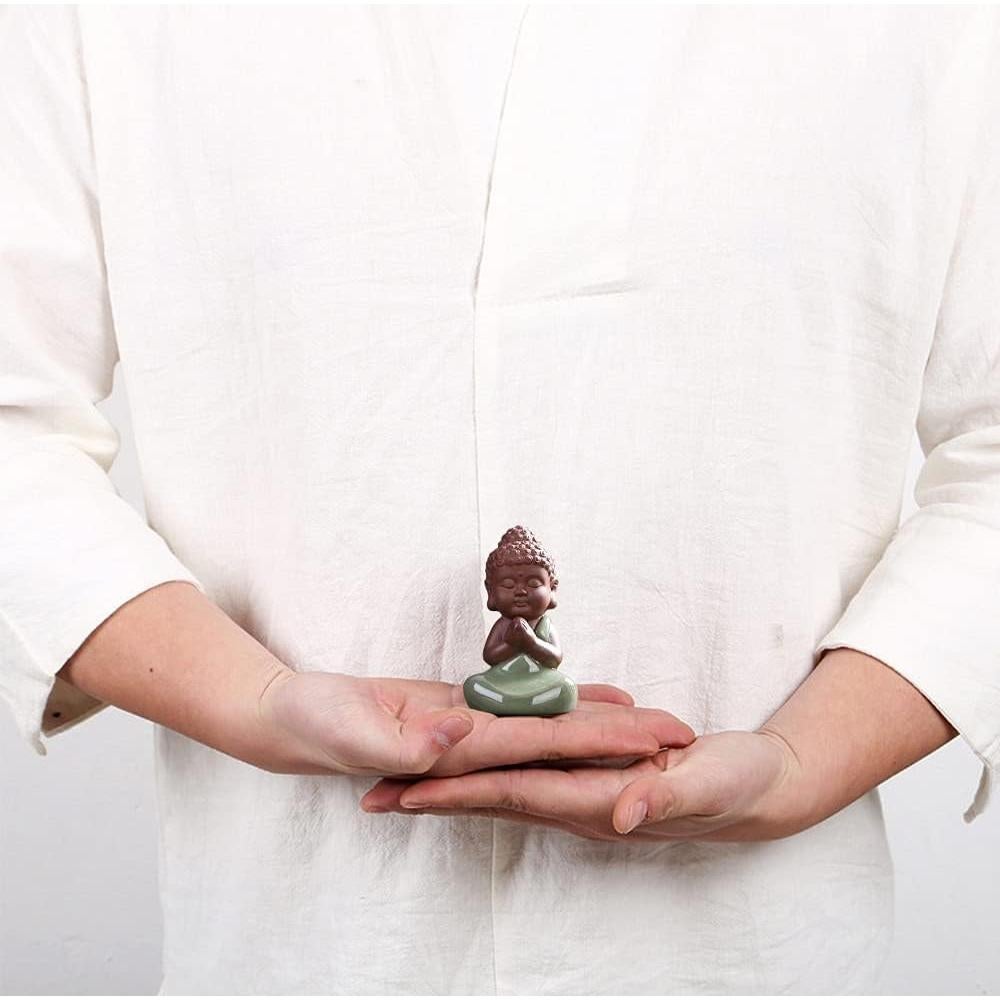 Estatua de Buda de Cerámica Kingzhuo 7x5.6 cm Artesanía
