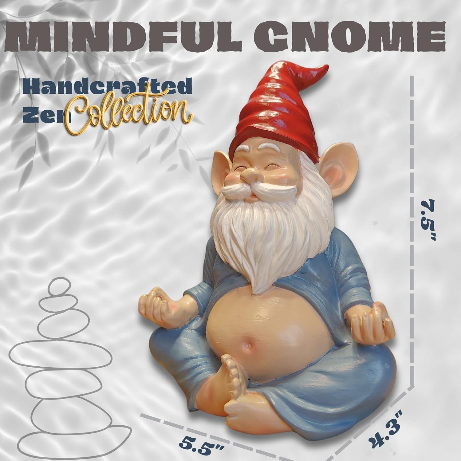 Estatua de Gnomo de Yoga VYXARA - 19cm Meditativo Resistente