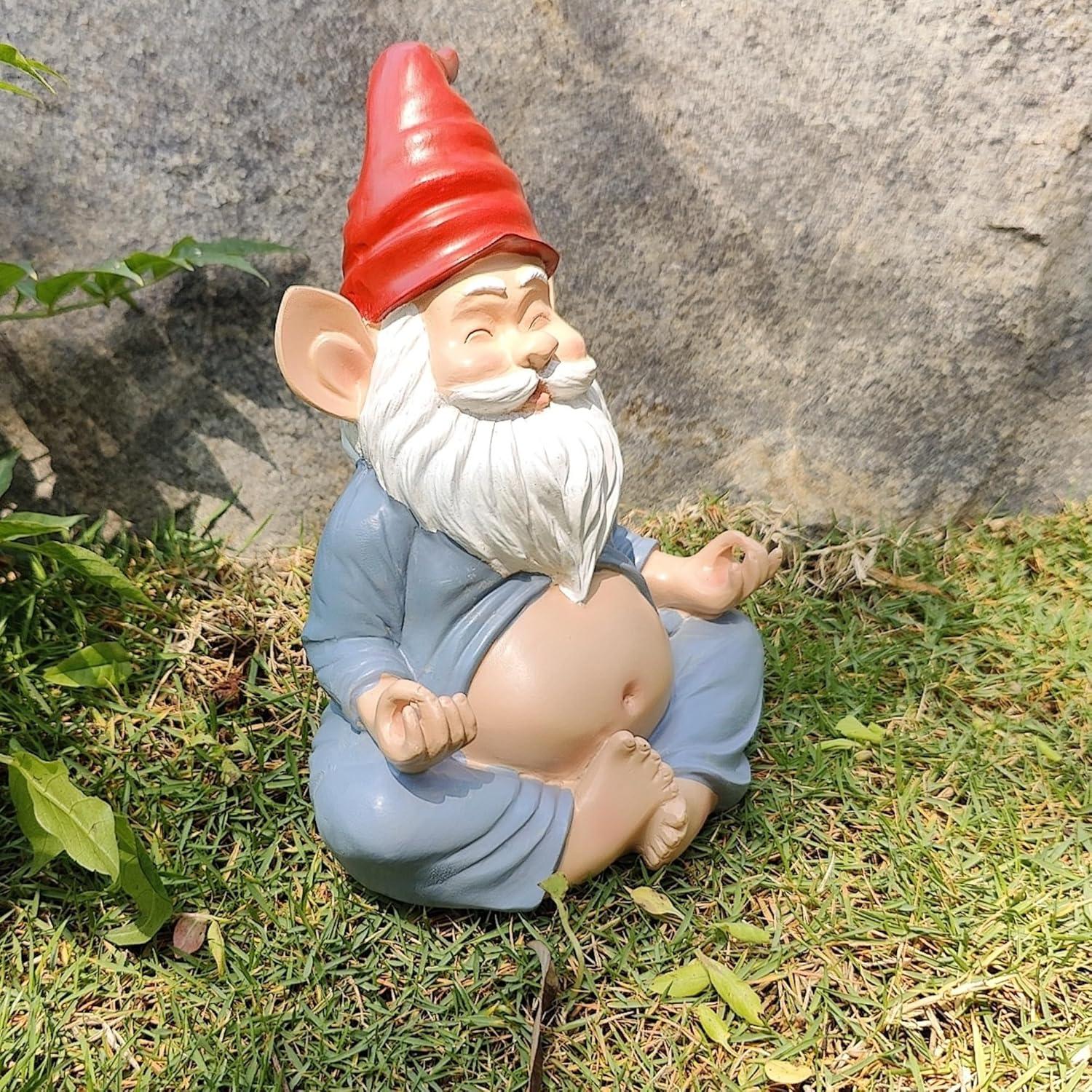 Estatua de Gnomo de Yoga VYXARA - 19cm Meditativo Resistente