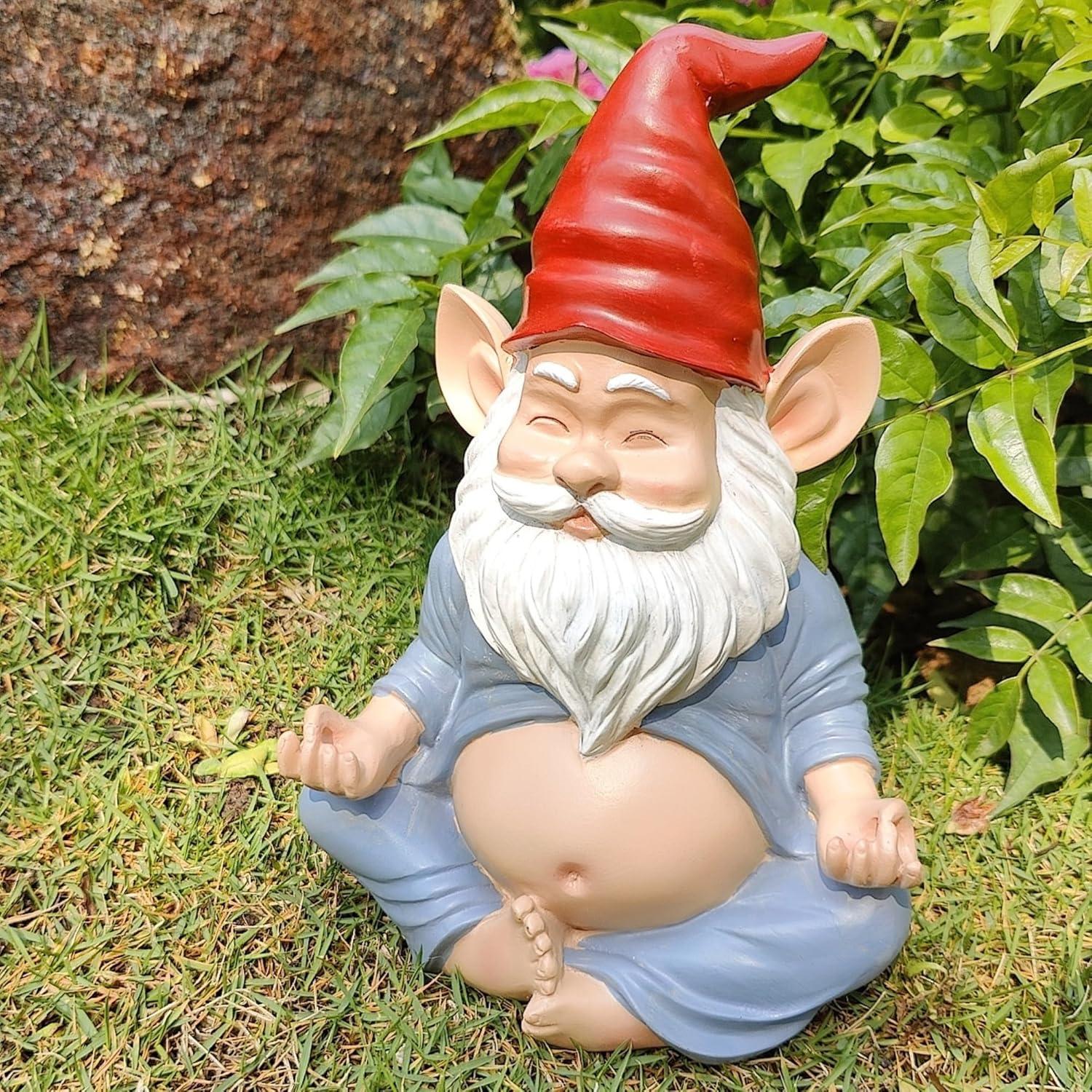 Estatua de Gnomo de Yoga VYXARA - 19cm Meditativo Resistente