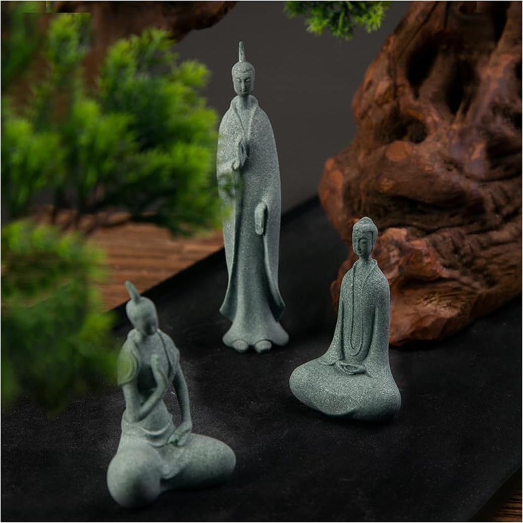 Conjunto de 3 Estatuas de Buda Zen - Decoración Espiritual
