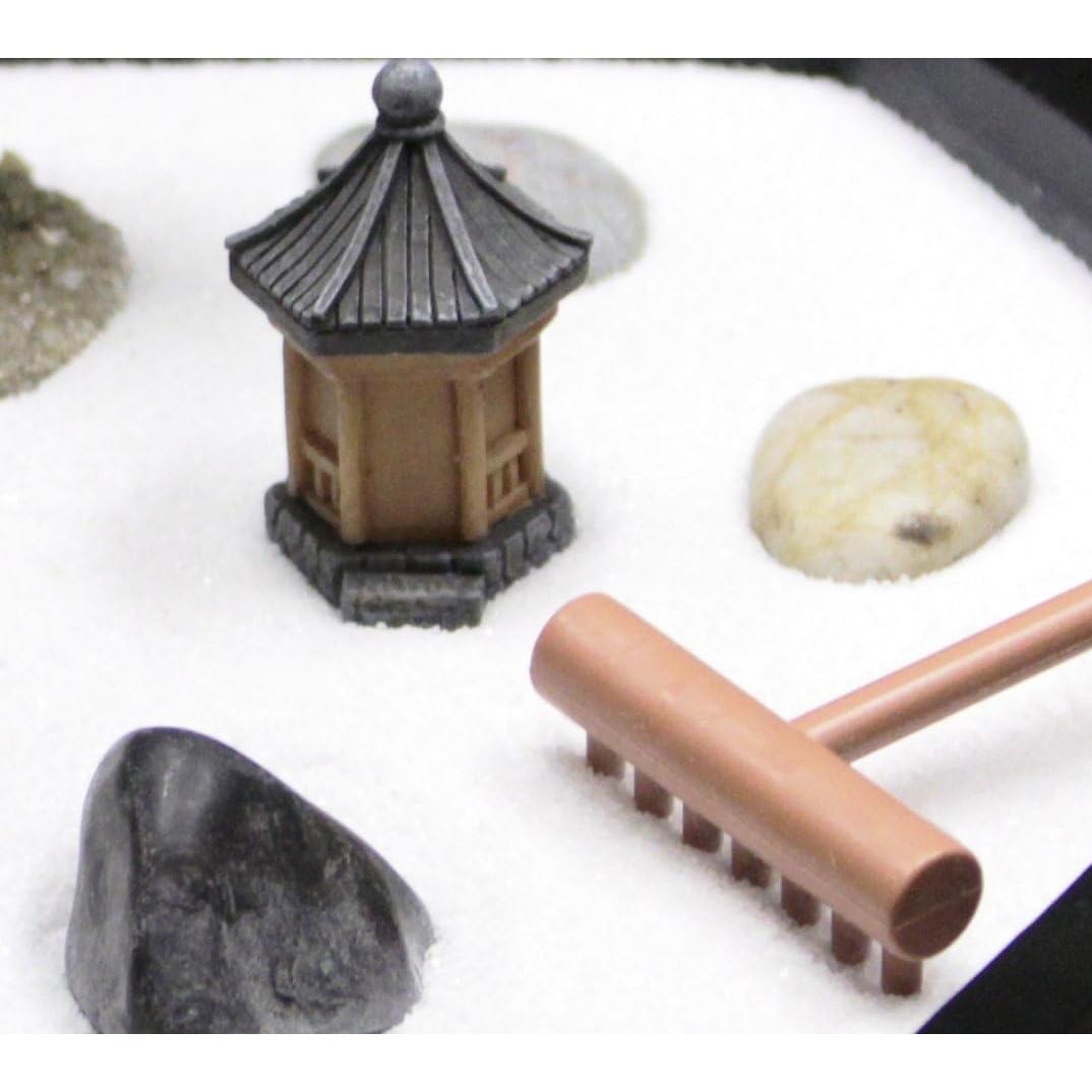 Kit Jardín Zen Mini Nature's Mark para Escritorio con Arena y Pagoda