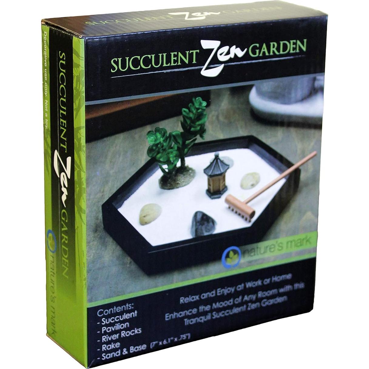 Kit Jardín Zen Mini Nature's Mark para Escritorio con Arena y Pagoda