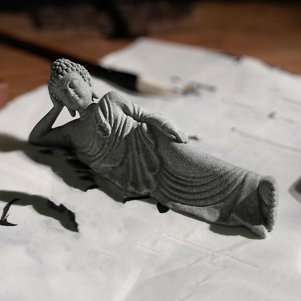 Estatua de Buda Durmiente PRETYZOOM 9x3 cm Decoración Zen