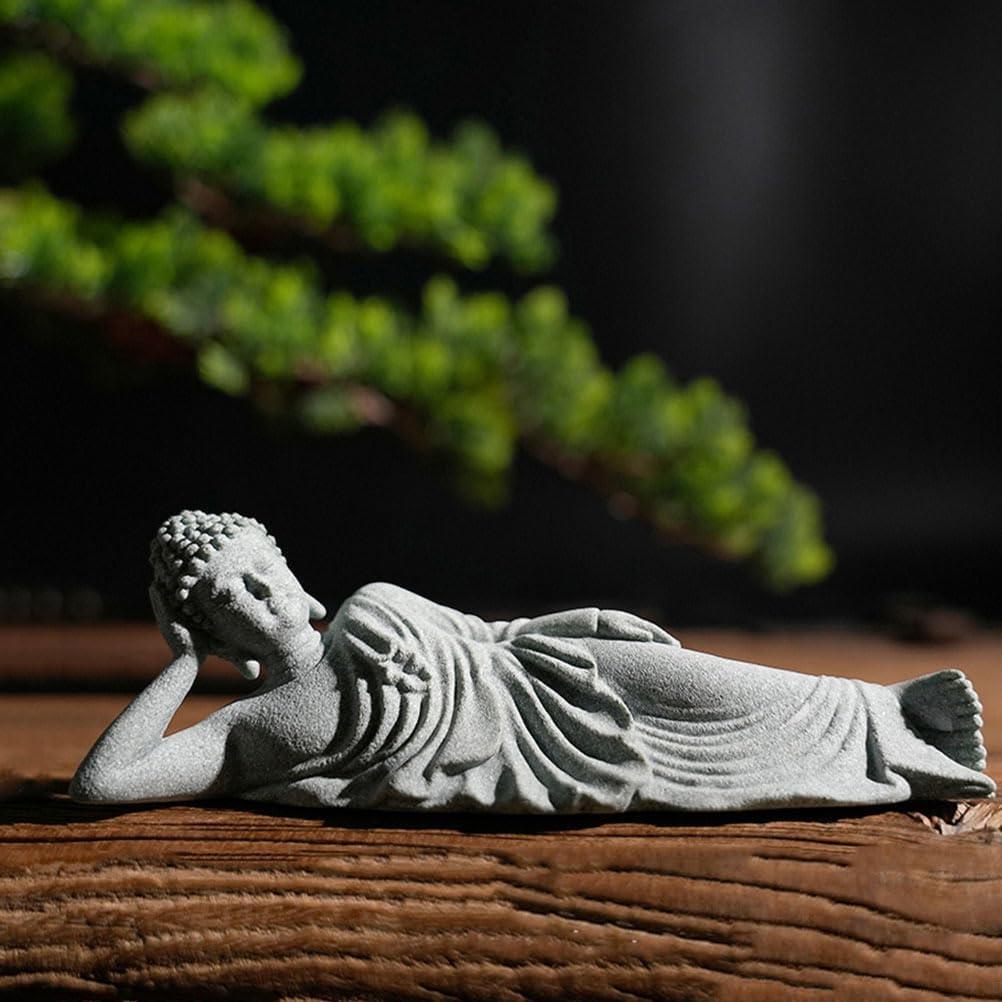 Estatua de Buda Durmiente PRETYZOOM 9x3 cm Decoración Zen