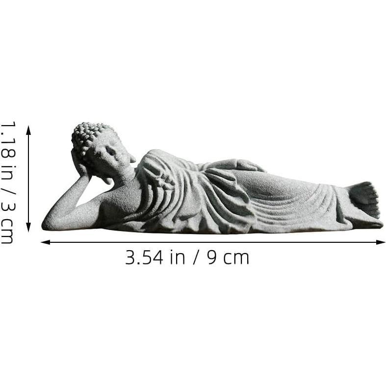 Estatua de Buda Durmiente PRETYZOOM 9x3 cm Decoración Zen
