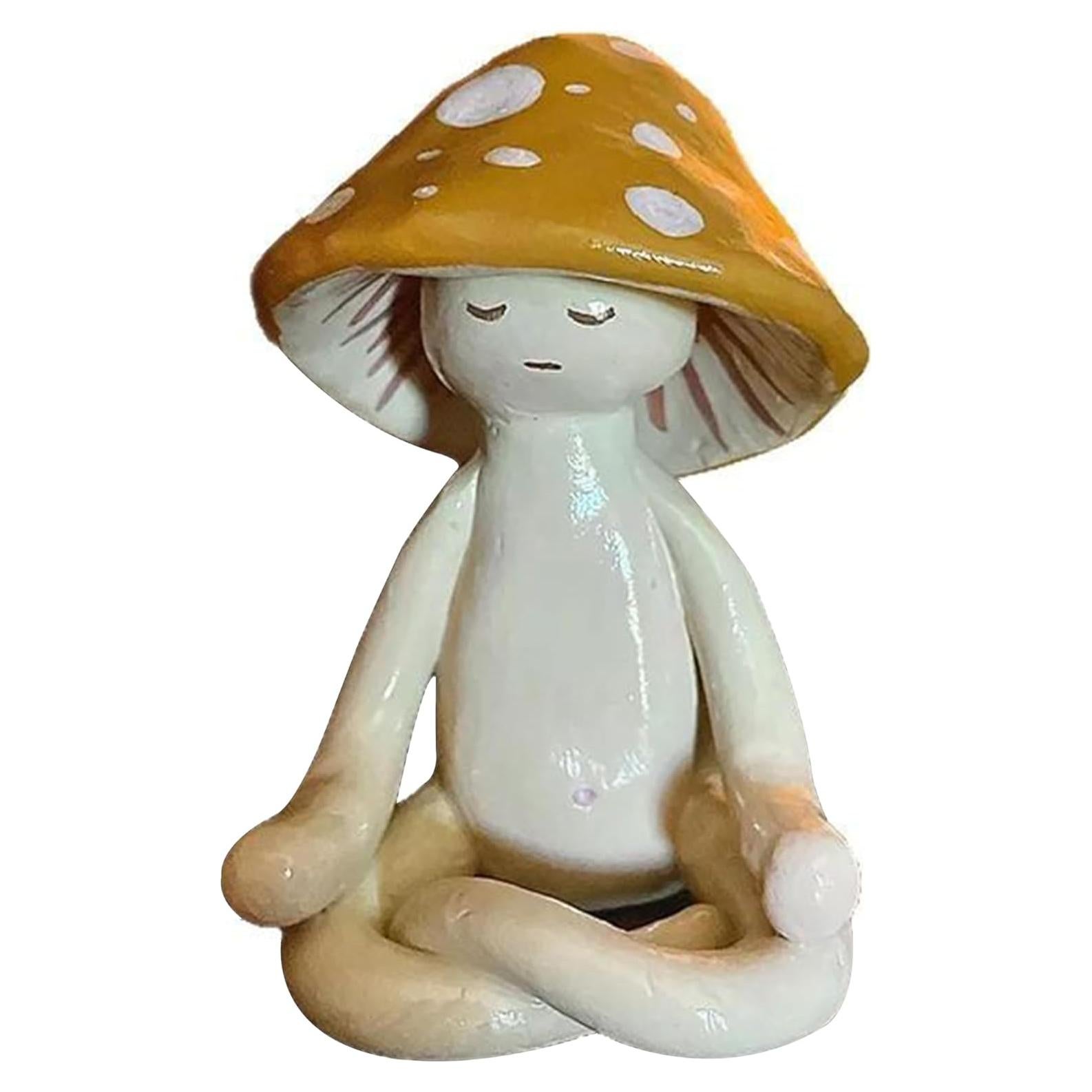 Estatua de Hongo de Meditación CYjorkbgg 8 cm Resina Decorativa