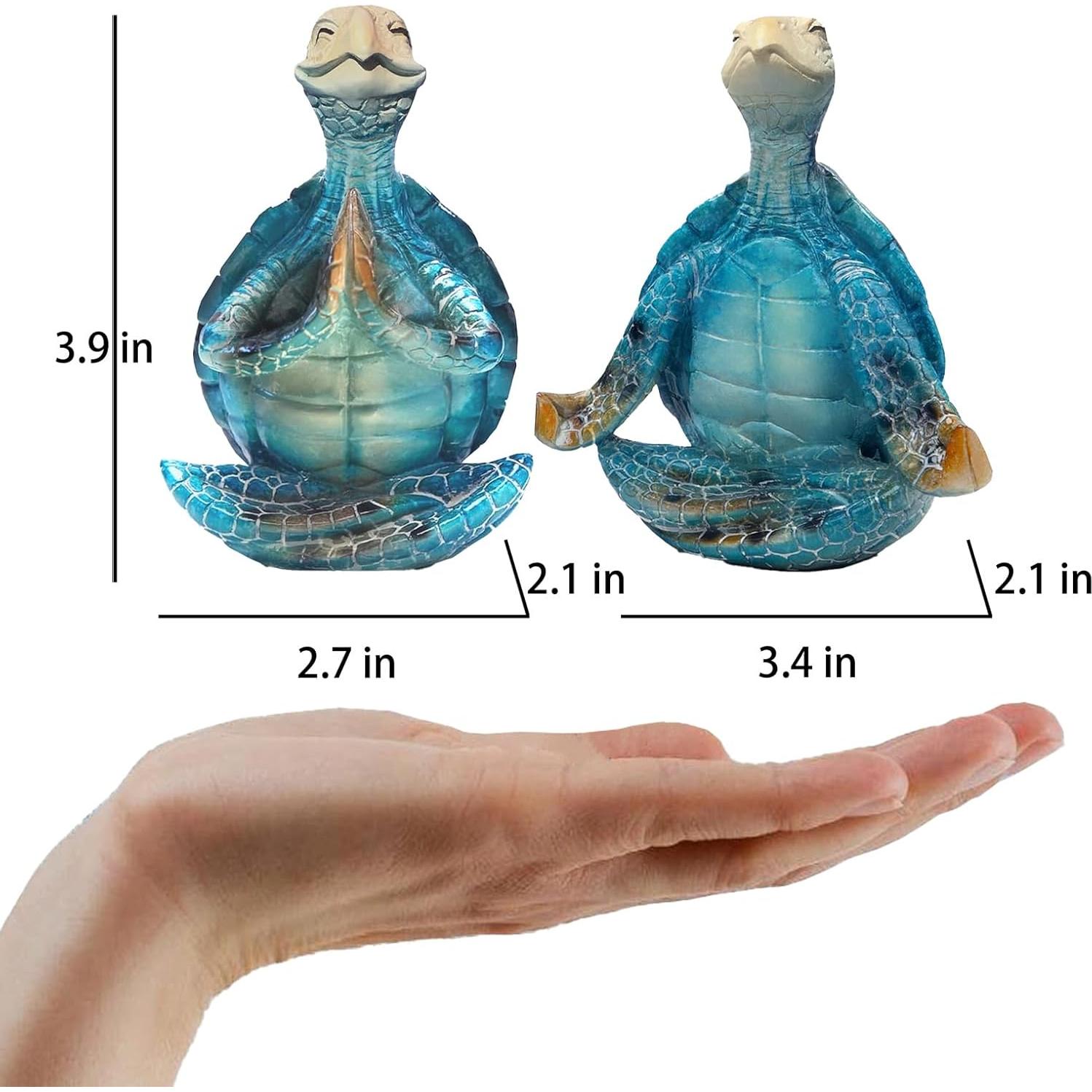 Figuritas de Tortuga Marina ZFQGEGE - 2 Piezas de Resina Azul